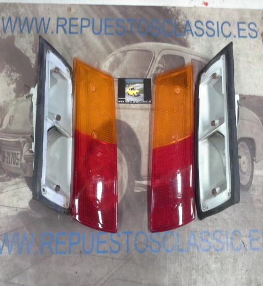DA62 JUEGO PILOTOS TRASEROS RENAULT 5, ALPINE, COPA, TURBO, BASES PORTALAMPARAS CIBIE DE OCASION CON TULIPAS NUEVAS