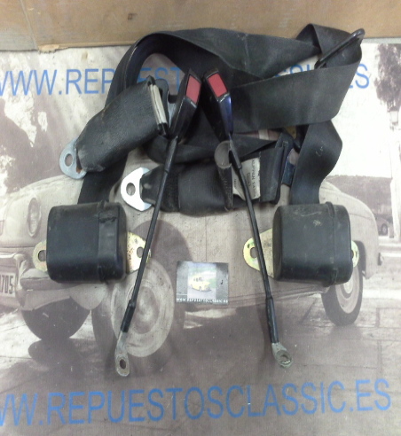 DR25 JUEGO CINTURONES SEGURIDAD DELANTEROS CON ENGANCHES RENAULT 12 TS (DE OCASION)