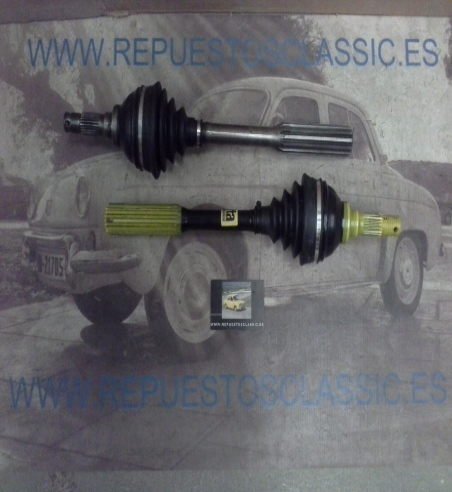 CTN03P3 JUEGO TRANSMISIONES PALIERES LADO RUEDA CITROEN 2cv MOD. DYANE, MEHARI, AMI, 440mm. ESTRIAS L/R 22, L/C 12