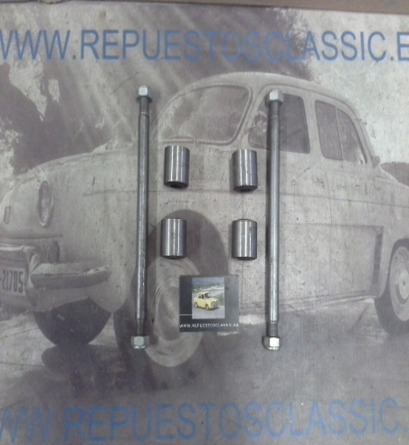 BUJ51 JUEGO EJES BULONES CON CASQUILLOS BRAZOS INFERIORES SUSPENSION DELANTERA RENAULT 4CV, DAUPHINE, GORDINI, ONDINE