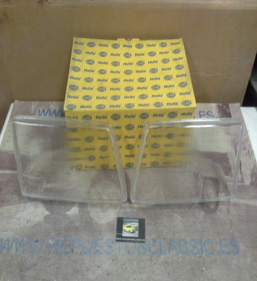 H127P2 JUEGO CRISTALES FAROS H4 AUDI 100 82>90, HELLA 9ES131955001-9ES131956001, 94108-94109