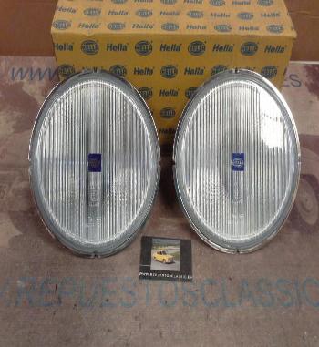 H177P2 JUEGO OPTICAS FAROS ANTINIEBLA REDONDOS BLANCOS H3 200mm. HELLA 1N8148103011-14414