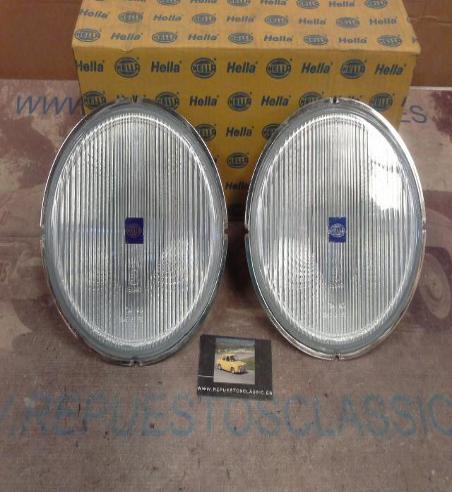 H177P2 JUEGO OPTICAS FAROS ANTINIEBLA REDONDOS BLANCOS H3 200mm. HELLA 1N8148103011-14414