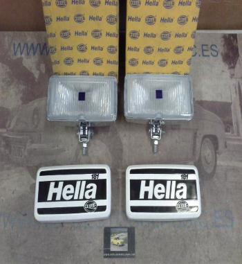 H181P2 JUEGO FAROS ANTINIEBLA BLANCOS CARCASA CROMO 195x95, HELLA 181 REF. 1ND003590401-14416