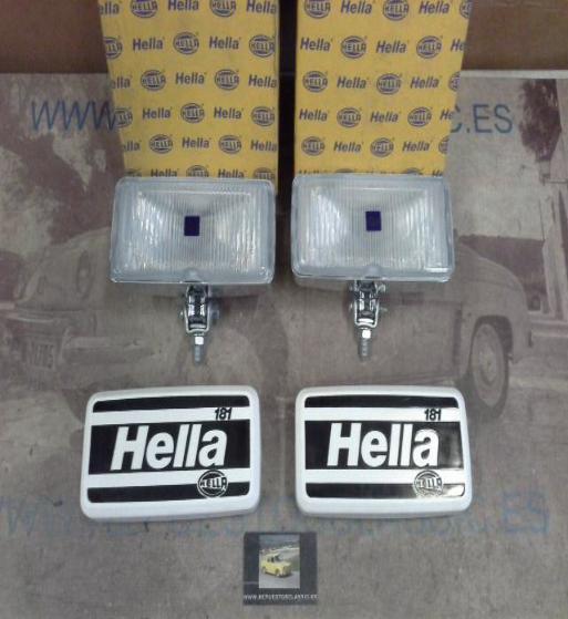 H181P2 JUEGO FAROS ANTINIEBLA BLANCOS CARCASA CROMO 195x95, HELLA 181 REF. 1ND003590401-14416