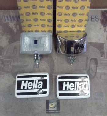 H181P2 JUEGO FAROS ANTINIEBLA BLANCOS CARCASA CROMO 195x95, HELLA 181 REF. 1ND003590401-14416