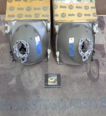 H413P4 JUEGO REFLECTORES FAROS H4 MERCEDES 190 W201 83>, HELLA 9DE127713011-9DE127714011, 91140-91141