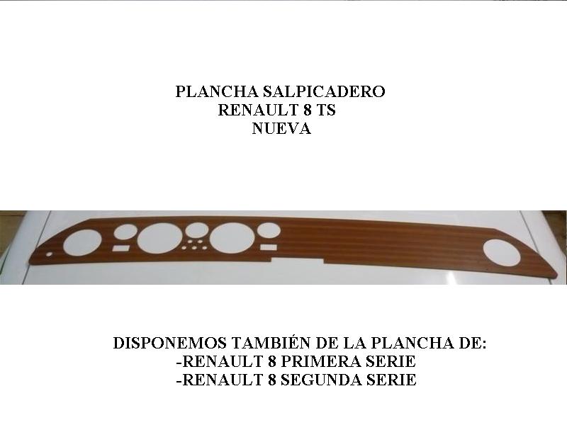 PLANCHA SALPICADERO RENAULT 8 TS 1'2 mm DE GROSOR