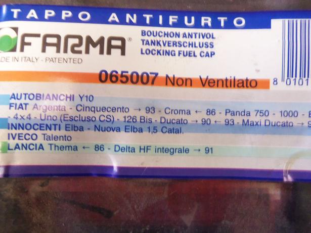 T118 TAPON COMBUSTIBLE CON LLAVE AUTOBIANCHI,FIAT, INNOCENTI,IVECO,LANCIA