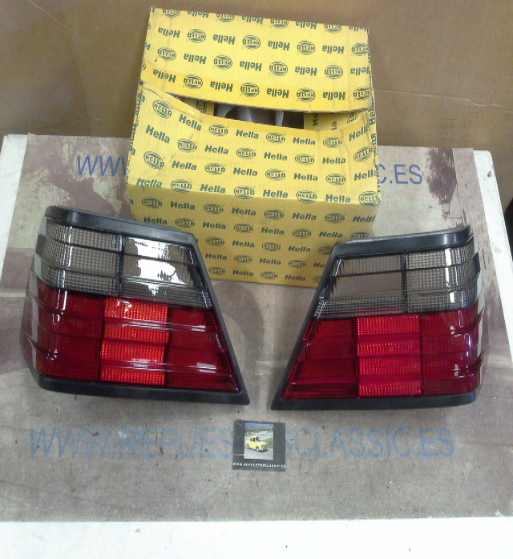 H496P5 JUEGO TULIPAS PILOTOS TRASEROS MERCEDES 200/500 W124 85>93, HELLA 9EL129763021-9EL129762031 (92727-92728)