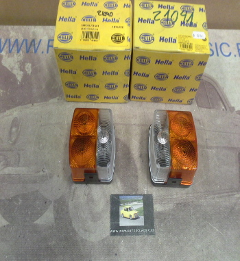 H508P5 JUEGO PILOTOS INTERMITENTES CUADRADOS BICOLOR BLANCO/AMBAR, HELLA 2BE002776251-2BE002776261 (21040-21041)