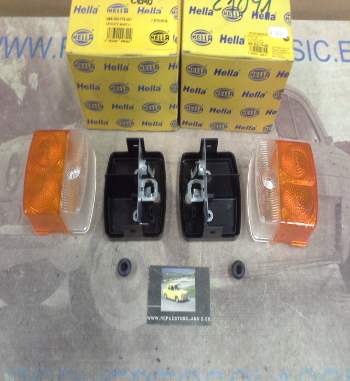 H508P5 JUEGO PILOTOS INTERMITENTES CUADRADOS BICOLOR BLANCO/AMBAR, HELLA 2BE002776251-2BE002776261 (21040-21041)