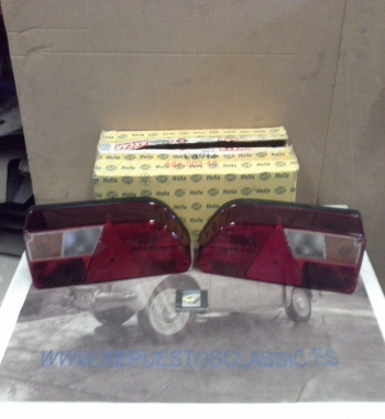 H525P6 JUEGO PILOTOS TRASEROS CAMION, TRAILER CON TRIANGULO, HELLA 2VP007907037-2VP007907047 (27683-27684)