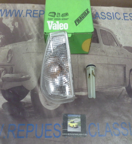 IRE504P12 PILOTO INTERMITENTE DELANTERO DERECHO BLANCO RENAULT 18, VALEO 082056 (CON PORTALAMPARA)