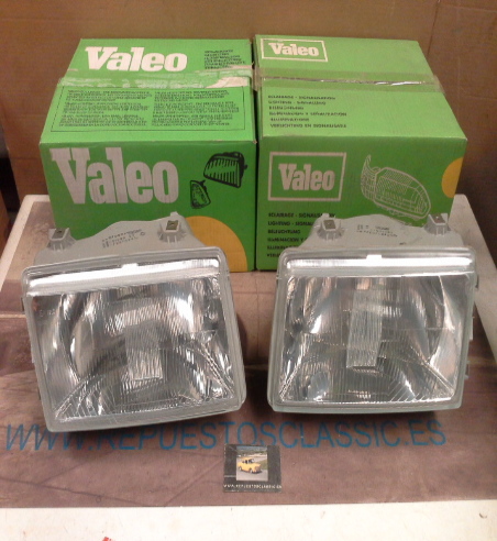 061265-061266 P6+PV1N2 JUEGO FAROS VALEO H4 RENAULT 21 >89, TRAFIC 89> REGULACION POR CABLE