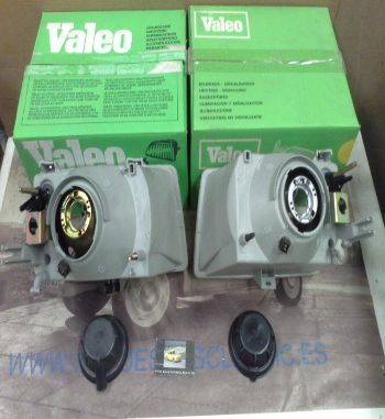 061265-061266 P6+PV1N2 JUEGO FAROS VALEO H4 RENAULT 21 >89, TRAFIC 89> REGULACION POR CABLE