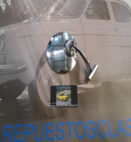 004 TVZHR16 RETROVISOR AL MARCO CROMADO ALTA CALIDAD RENAULT DAUPHINE, 4CV, GORDINI, 8, 10 PESTAÑA 7 mm