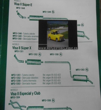1351 P1P FONOS TUBERIA SALIDA COLECTOR CITROEN VISA II SUPER X