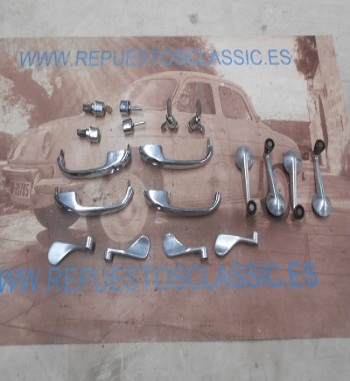 DS850 JUEGO MANETAS INTERIORES, EXTERIORES (MISMA LLAVE) Y SEGUROS VENTANILLAS SEAT 850 ESPECIAL 4 PUERTAS OCASION PERFECTO ESTA