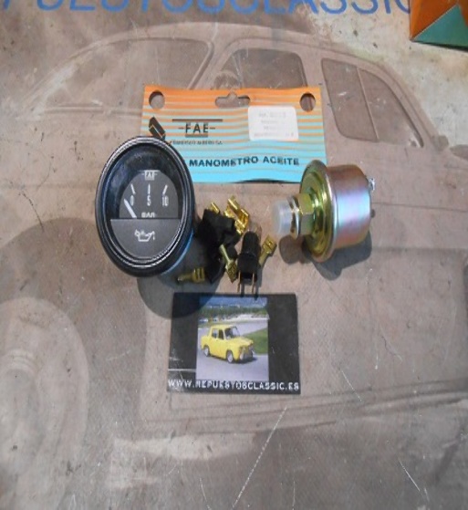 KA24 CONJUNTO INDICADOR PRESION ACEITE 24v , CON RELOJ REDONDO 52mm Y BULBO TRANSMISOR 0-10 BARES