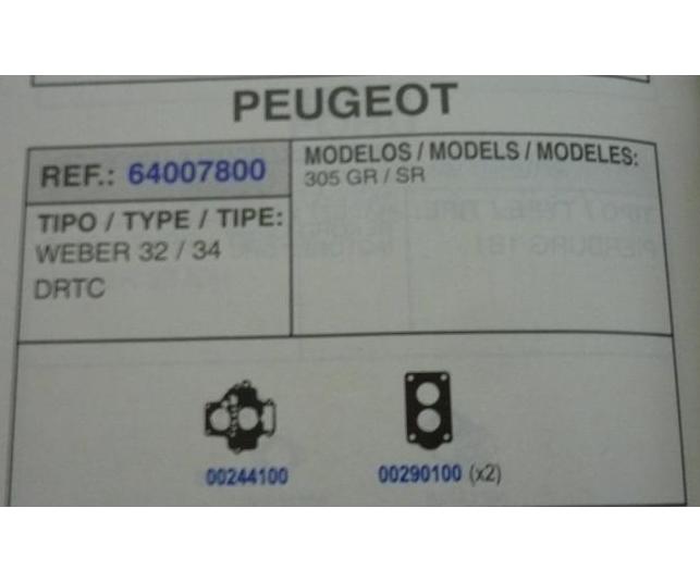 7800 KIT JUNTAS CARBURADOR WEBER 32-34 DRTC