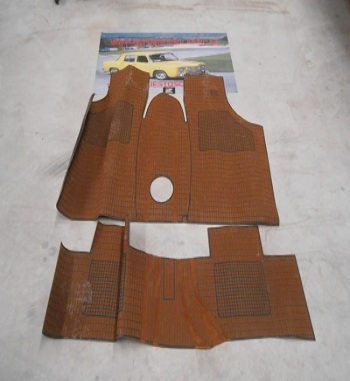 19 ALFOMBRAS FORD FIESTA MK1, MK2 COLOR CASTAÑO GOMA ANTIGUO STOCK