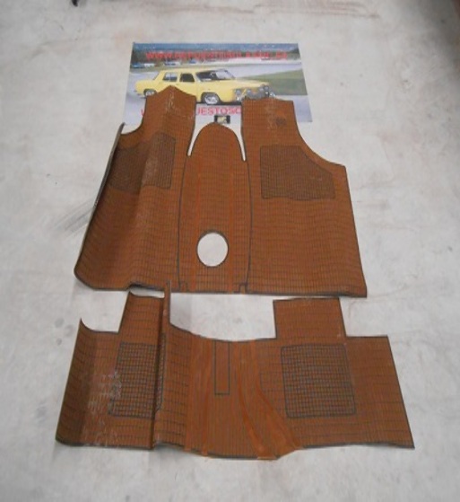 19 ALFOMBRAS FORD FIESTA MK1, MK2 COLOR CASTAÑO GOMA ANTIGUO STOCK