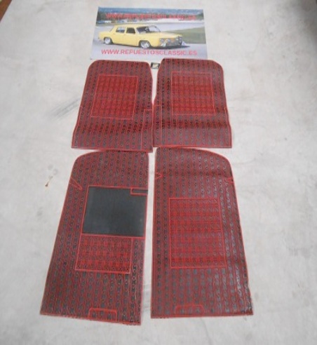 23 ALFOMBRAS PEUGEOT 504 COLOR ROJO GOMA ANTIGUO STOCK