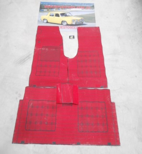 25 ALFOMBRAS RENAULT 4 COLOR ROJO GOMA ANTIGUO STOCK