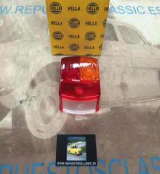 9EL134740001 PH4N2 TULIPA PILOTO TRASERO CUADRADO BICOLOR ROJO/ AMBAR CON LUZ MATRICULA