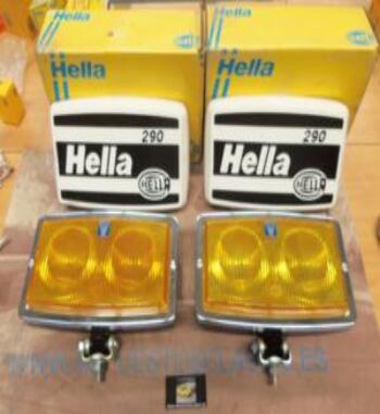 1NH003450011 PH4N2 JUEGO FAROS ANTINIEBLA AMARILLOS CON TAPAS HELLA 290 (14290) MEDIDAS 335X200mm