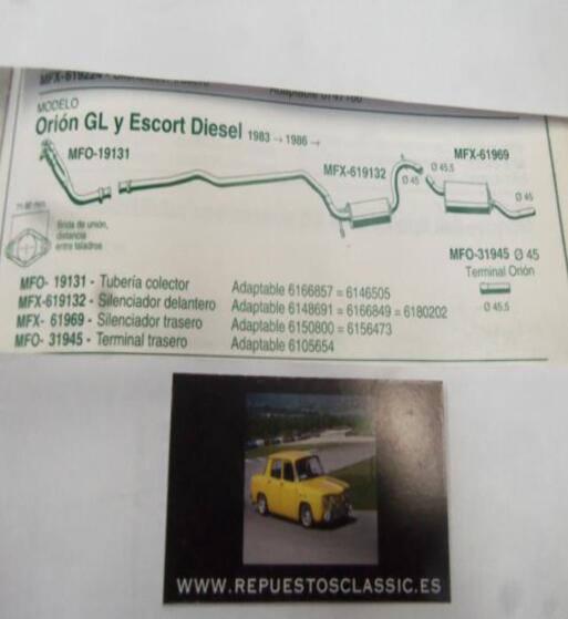 19131 P10 SALIDA COLECTOR FORD ORION GL, ESCORT DIESEL 6146505