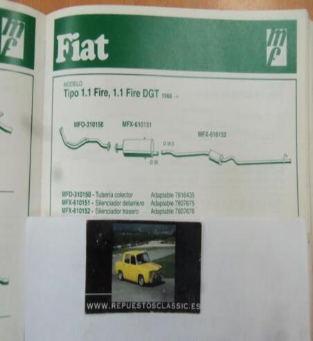 310150 P10 TUBERIA SALIDA COLECTOR ESCAPE FIAT TIPO 1.1 FIRE  (88>)