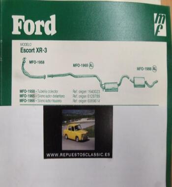 1958 P10 TUBERIA SALIDA COLECTOR FORD ESCORT XR3 BRIDA DE SUJECION DISTANCIA ENTRE TORNILLOS 75mm DE CENTRO A CENTRO