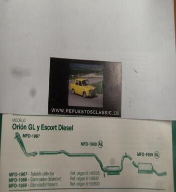 1967 P10 TUBERIA SALIDA COLECTOR FORD ORION GL Y ESCORT DIESEL  REFERENCIA FONOS MFO 1967