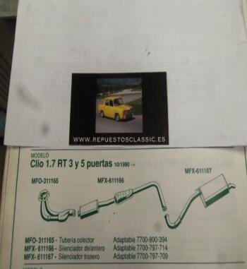 311165 P10 TUBERIA SALIDA COLECTOR RENAULT CLIO 1.7 RT 3 Y 5 PUERTAS (10/90>)