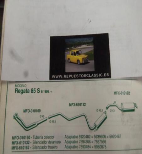 310160 P10 TUBERIA SALIDA COLECTOR FIAT REGATA 85 S (6/86>)