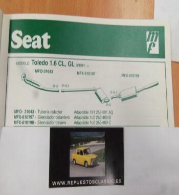31643 P10 TUBERIA SALIDA COLECTOR ESCAPE SEAT TOLEDO 1.6 CL, GL (3/91>)  VOLKSWAGEN GOLF II,