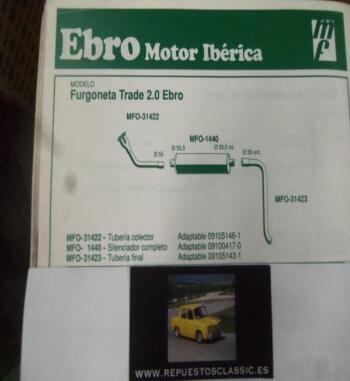 1422 P10 TUBERIA SALIDA COLECTOR ESCAPE FURGONETA TRADE 2.0 EBRO REF 09105146-1