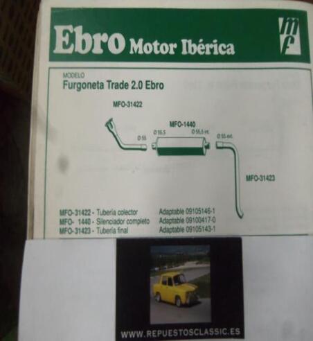1422 P10 TUBERIA SALIDA COLECTOR ESCAPE FURGONETA TRADE 2.0 EBRO REF 09105146-1
