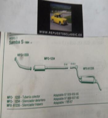 1233 P10 TUBERIA SALIDA COLECTOR ESCAPE TALBOT SAMBA S (84>) REF 97-509-932-80