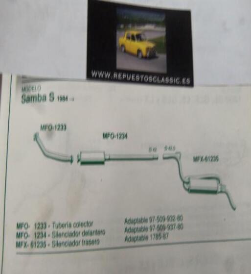 1233 P10 TUBERIA SALIDA COLECTOR ESCAPE TALBOT SAMBA S (84>) REF 97-509-932-80