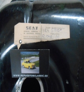FC10400100 DEPOSITO COMBUSTIBLE SEAT 124 SPORT 1600, 1800, SPYDER ORIGINAL SEAT, NUEVO ANTIGUO STOCK