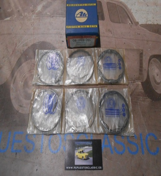 SEG99 JUEGO SEGMENTOS 74 mm CITROEN 3CV, AMI 6, AMI 8, 602cc 2x2x5 mm ATE CON UTIL MEDIDOR DE DESGASTE E INSTRUCCIONES