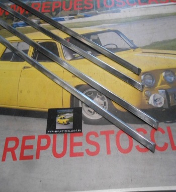 MOL00 JUEGO 4 MOLDURAS DE PUERTAS RENAULT 8 PRIMERA SERIE, 10 ANTIGUO STOCK