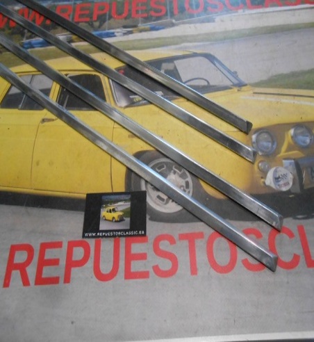 MOL00 JUEGO 4 MOLDURAS DE PUERTAS RENAULT 8 PRIMERA SERIE, 10 ANTIGUO STOCK