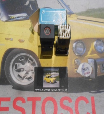 C05 6583* INTERRUPTOR WARNING CON LUZ, LUCES EMERGENCIA RENAULT 9, 11, TURBO, 14, 18