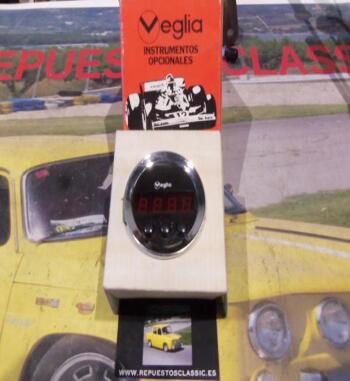 CK536-1 RELOJ HORARIO DIGITAL UNIVERSAL REDONDO BISEL CROMADO VEGLIA 12v, 52mm