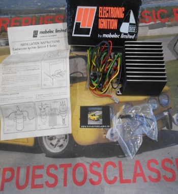 MOS75 KIT ENCENDIDO ELECTRÓNICO MOBELEC LIMITED. SE INSTALA SOBRE EL DELCO SUPRIMIENDO PLATINOS Y CONDENSADOR.