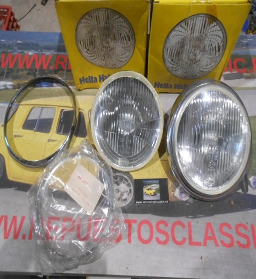 12003 PH4N2 JUEGO FAROS MINI MORRIS, H4 HELLA CON CERQUILLOS INTERIORES Y EXTERIORES